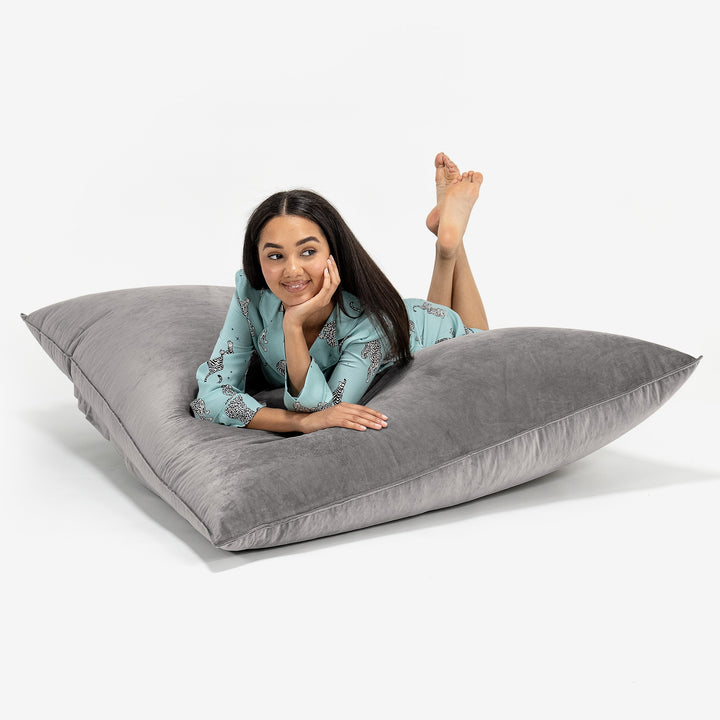 Zitzak Vloerkussen XL - Fluweel Zilver 03