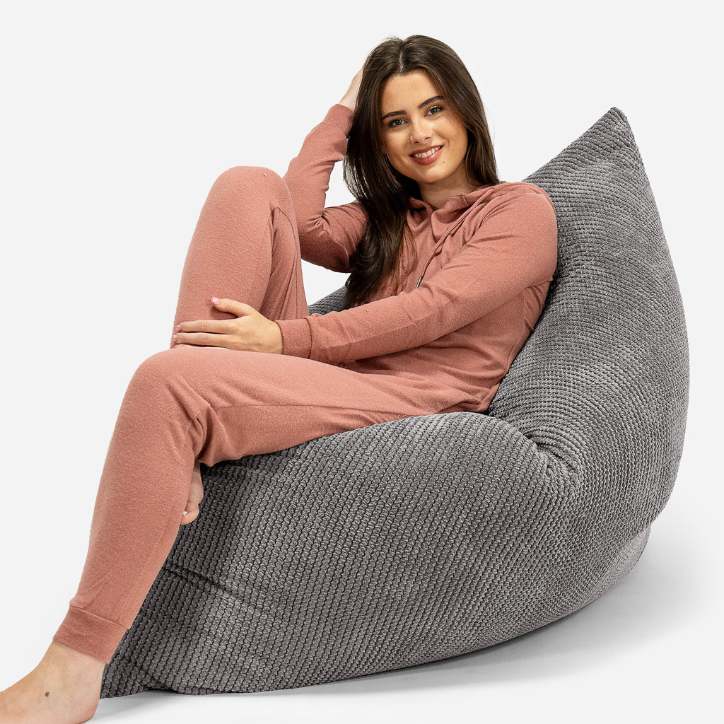 Zitzak Vloerkussen XL - Pompom Antraciet 04