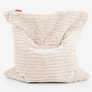 Zitzak Vloerkussen XL - Ultra Pluche Corduroy Crème