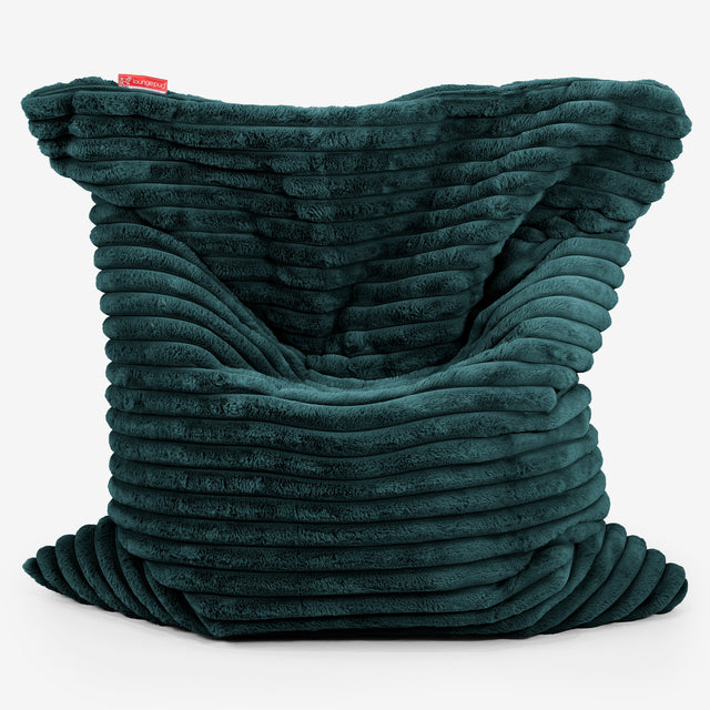 Zitzak Vloerkussen XL - Ultra Pluche Corduroy Teal 01
