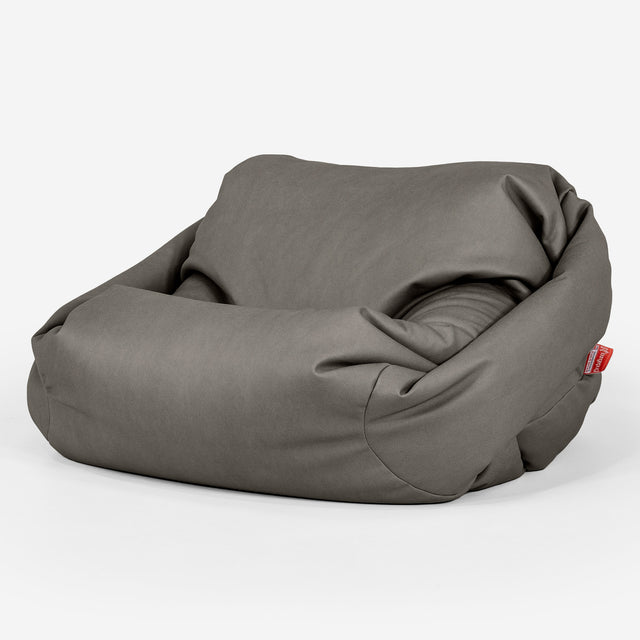 Zitzakfauteuil Sabine - Veganistisch Leer Grijs 01