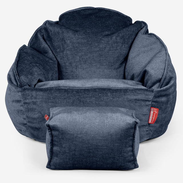 Zitzakstoel Bubble - Chenille Marineblauw 02
