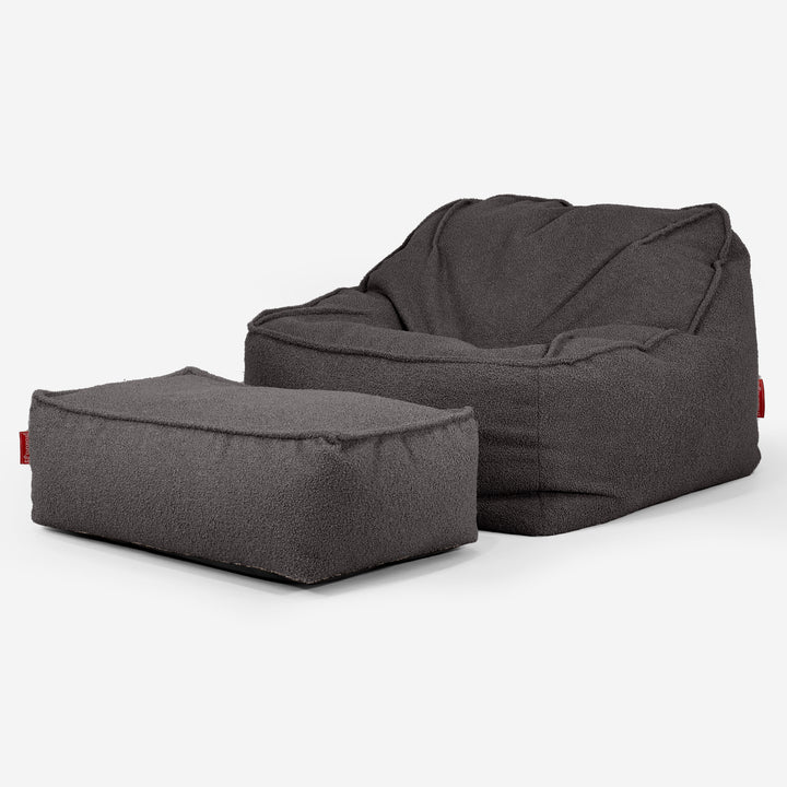 Zitzakstoel Sloucher - Boucle Graphite Grijs_02