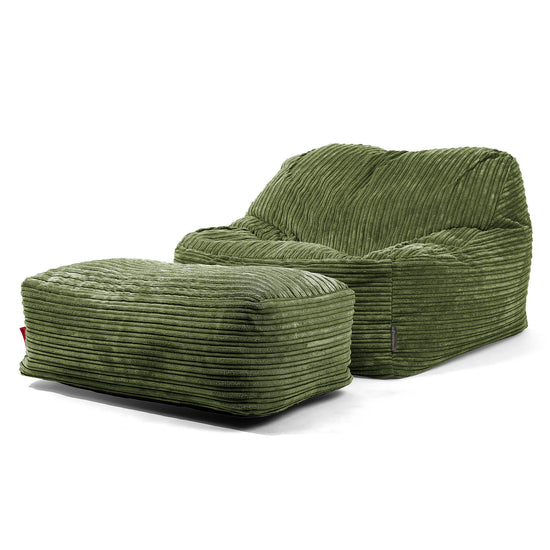 Zitzakstoel Sloucher - Corduroy Bosgroen 01