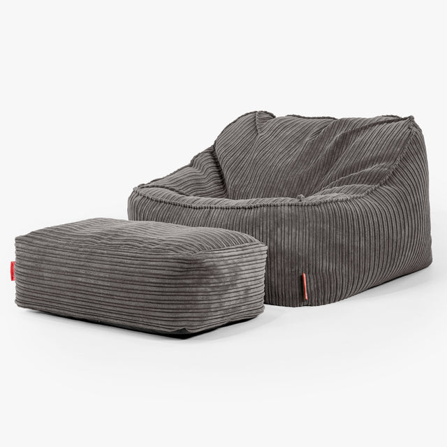 Zitzakstoel Sloucher - Corduroy Graphite Grijs 02