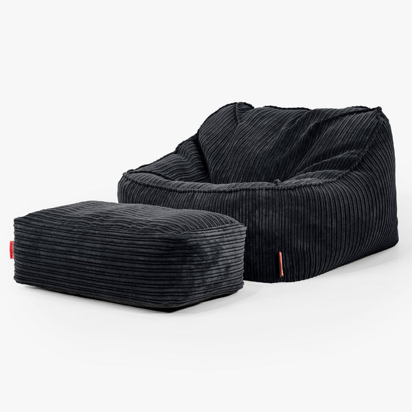 Zitzakstoel Sloucher - Corduroy Zwart 03