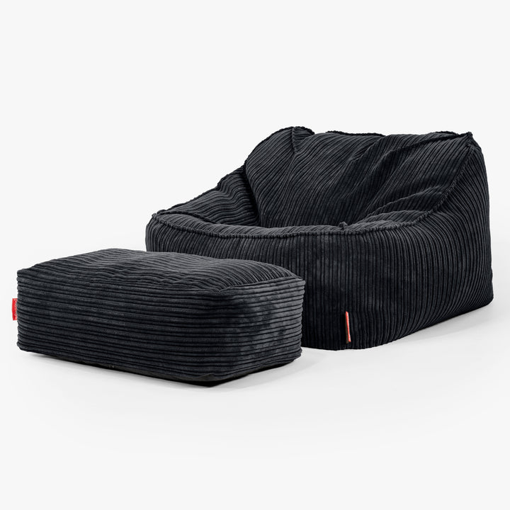 Zitzakstoel Sloucher - Corduroy Zwart 02