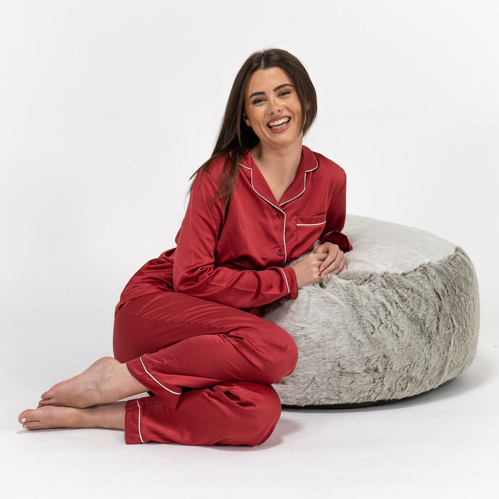 Satijnen Dames Pyjama - Rood 06